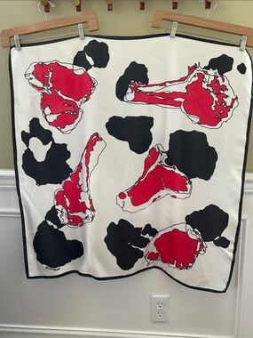 NWOT Red & Black Silk Square Scarf